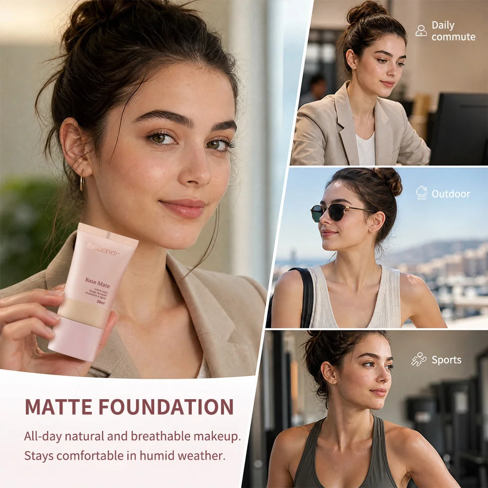 Matte Foundation Natural Coverage Smooth Skin-Friendly Deep Skin-Nourishing Long-Lasting & Waterproof Gentle Cares Foundation Oasis Select