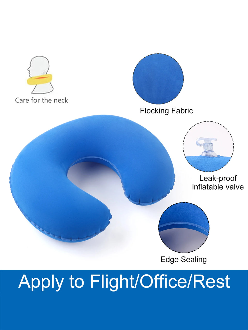 2Pcs/Pack inflatable U-shaped pillow, portable folding neck pillow for travel, suitable for travel Oasis Select