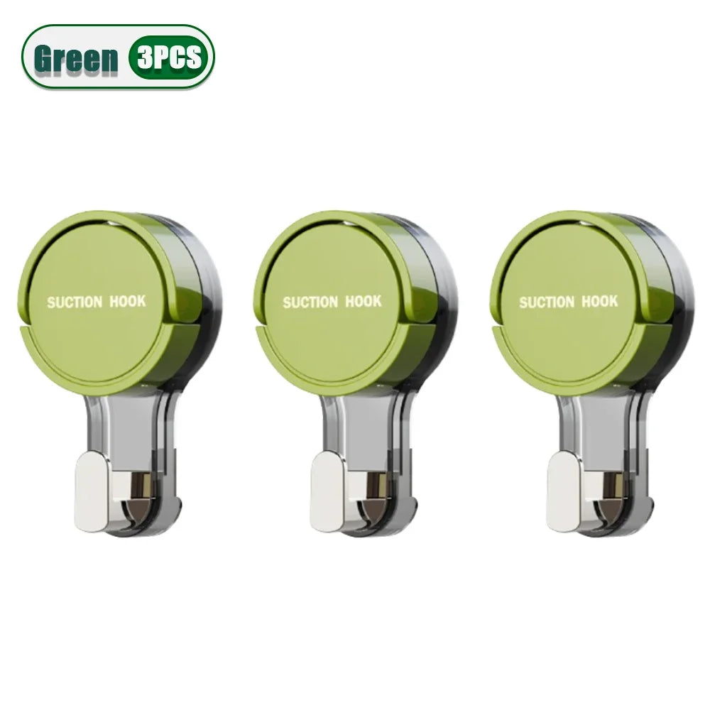 1-30PCS Suction Cup Hook Reusable Stronge Vacuum Bathroom Suction Cup Hooks Waterproof Towel Rack Clothes Hanger Hook Accessor Oasis Select Green-3PCS