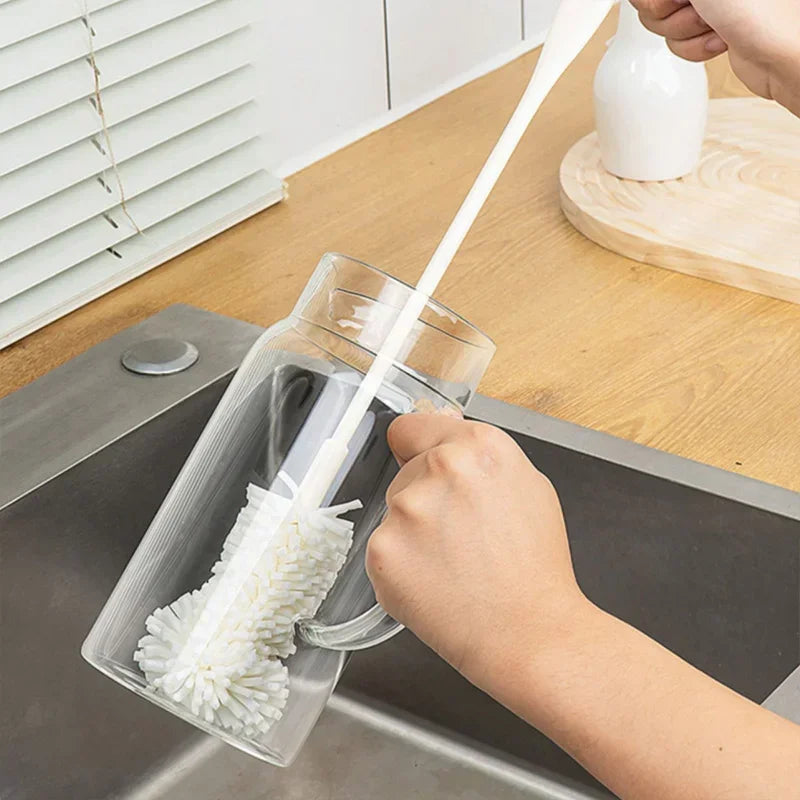 Sponge Brush Cup Scrubber Glass Cleaner Kitchen Cleaning Tool Long Handle Drink Wineglass Bottle Household Cleaning Brush Oasis Select