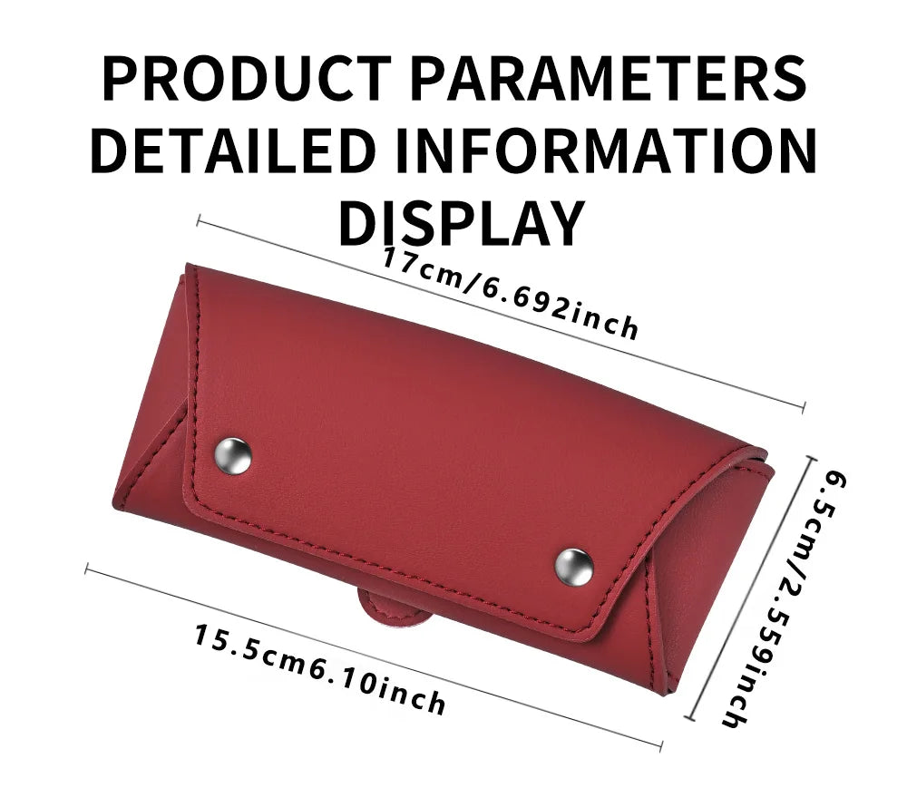 Car Sun Visor Magnetic Glasses Case | Faux Leather Organizer