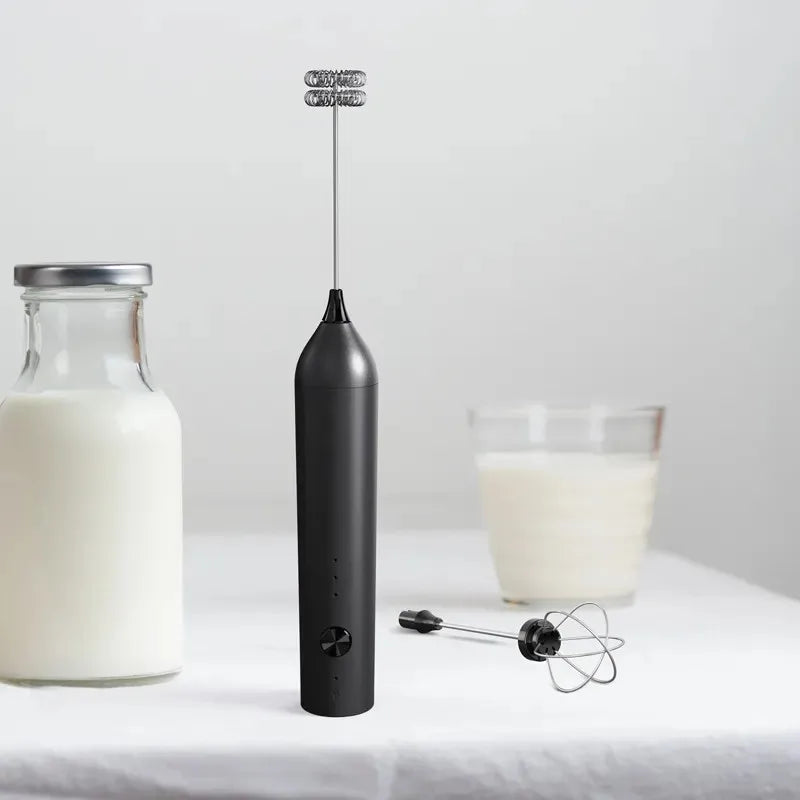 Electric Handheld Milk Frother – 3-Speed Rechargeable Foam Maker
