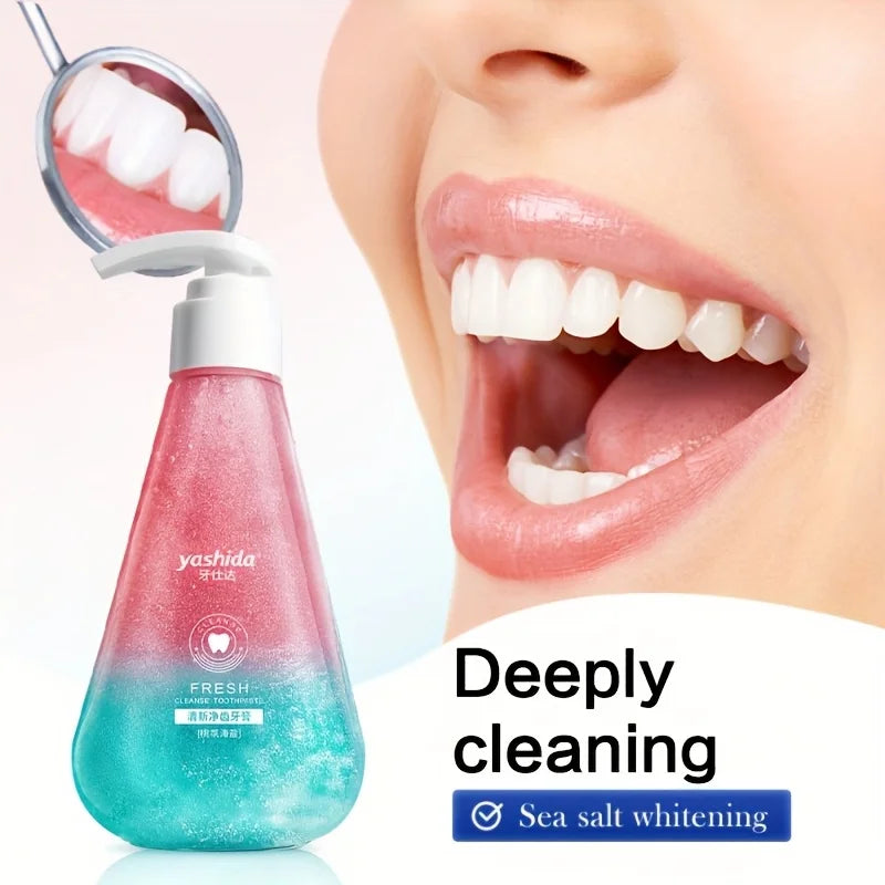 Fresh and Dazzling White Toothpaste, Fresh Breath Toothpaste, Peach Fruit Sea Salt Toothpaste 220g Oasis Select