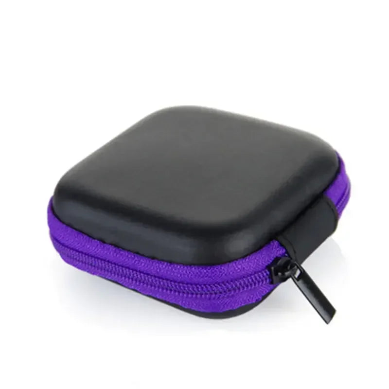 1/4pcs Earphone Protective Bag Box Hard EVA Case Digital Charger Headphone Storage Bag Usb Data Cable Organizer Carrying Pouch Oasis Select Purple