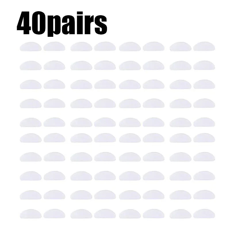 10/40pair Glasses Nose Pads Adhesive Silicone Nose Pads Non-Slip Transparent Nosepads For Glasses Eyeglasses Eyewear Accessories Oasis Select 40pairs White