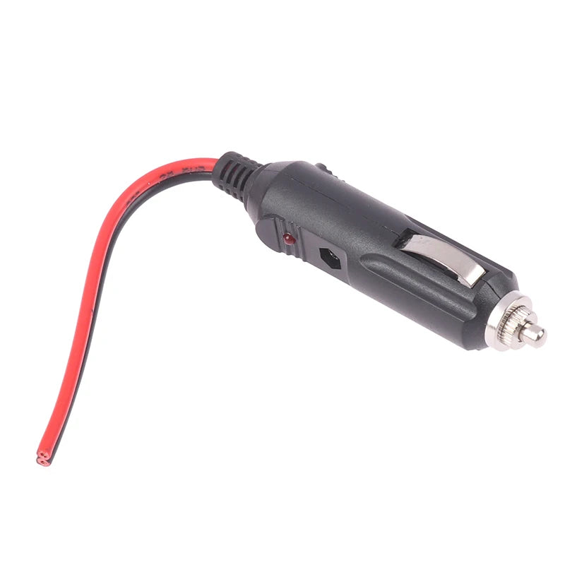 High-Quality Copper Wire 12V 24V Car Cigarette Lighter Male Socket Plug Connector with LED, 20A Auto Oasis Select