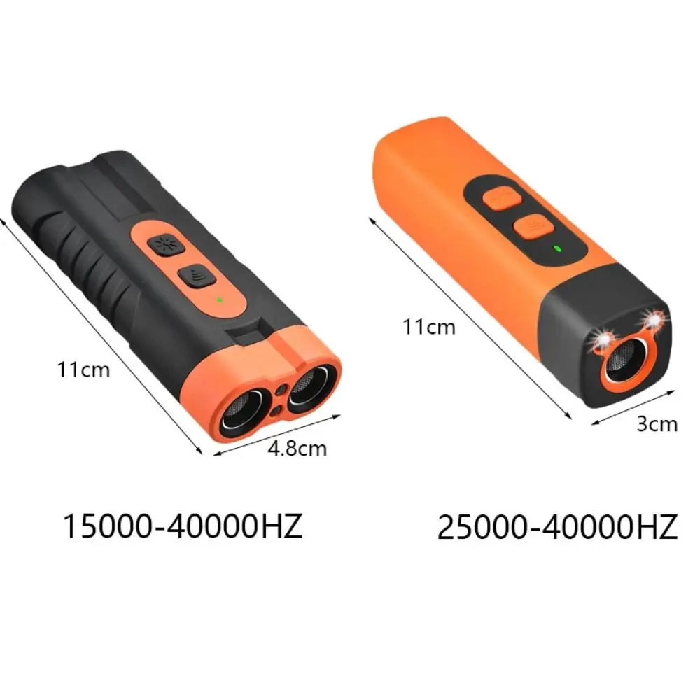 Rechargeable Ultrasonic Dog Repeller with LED Flashlight & Remote