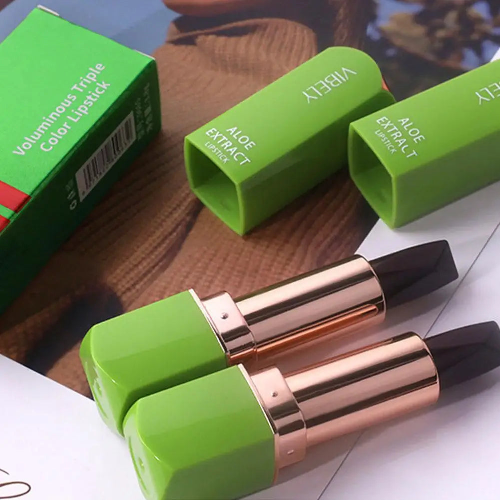 Long Lasting Lipstick VIBELY winter Moisturizing Changing 3 colors Lip Balm Natural Aloe Vera for Women Color-Shifting Makeup Oasis Select