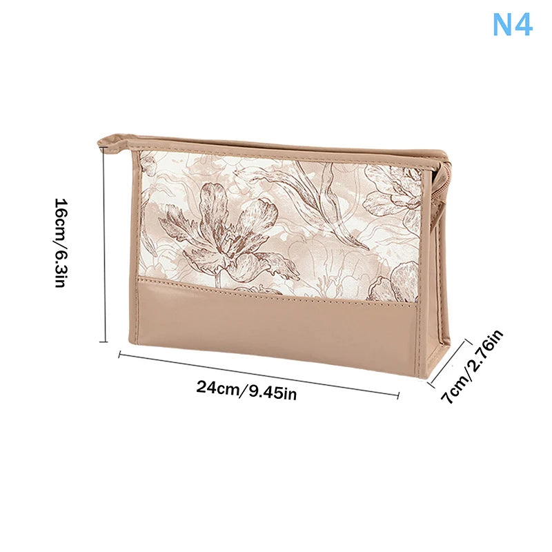 Floral Transparent Makeup Bag 3-Pack | Women's Travel Toiletry Set