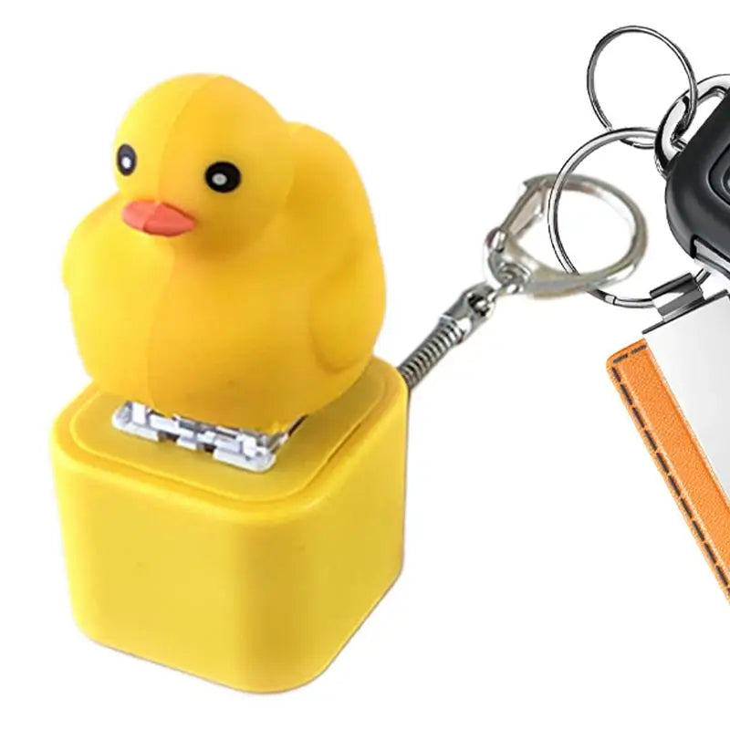 Keyboard Bag Charm Fidget Clicker Small Backpack Ornament Duck Shape Backpack Charm with Light and Sound Stress Relief Toy Gift Oasis Select