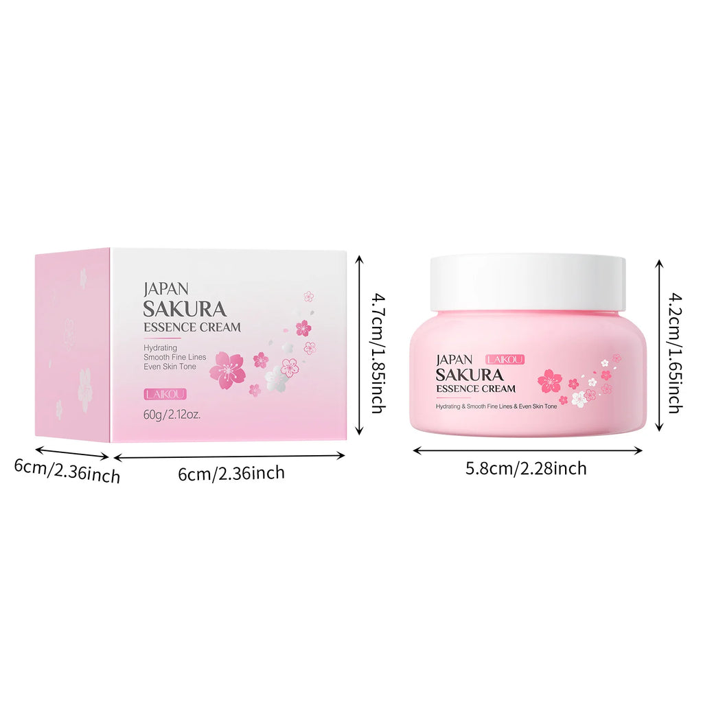 LAIKOU Sakura Essence Face Cream 60g - Moisturizing Repair Hydrating Cream, Gentle Nourishing Non-Greasy Lotion for Dry Skin Oasis Select 1pcs