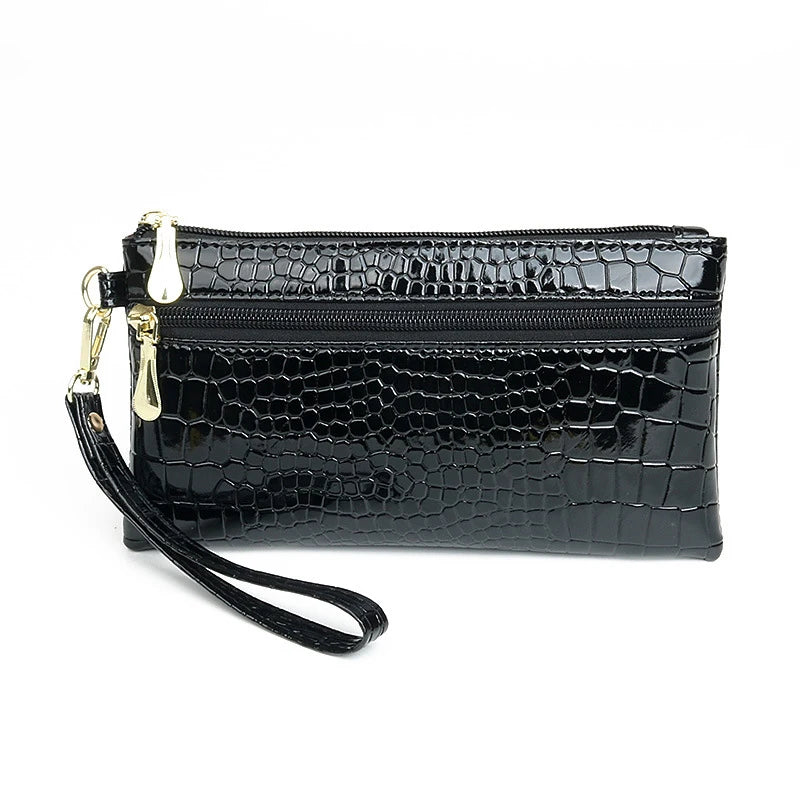 Women's PU Leather Coin Purse | Small Wrist Clutch Wallet Wrist Clutch Wallet Oasis Select Black