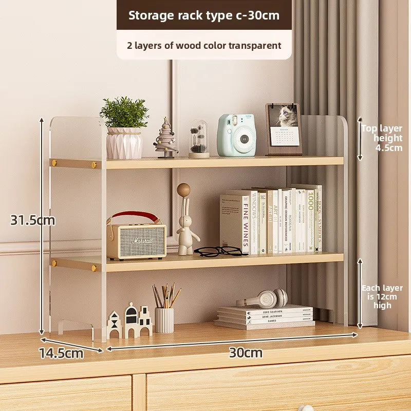 Multi-functional Cosmetics Shelf Desktop Multi-layer Finishing Shelf Multi-layer Shelf Storage Oasis Select Log color 30-2A