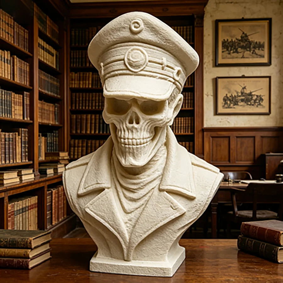 3D Printed Eternal Underworld Guardian Officer Statue Undead Warden Skeleton Figurine Gothic Desktop Collectible Decor Gifts Oasis Select