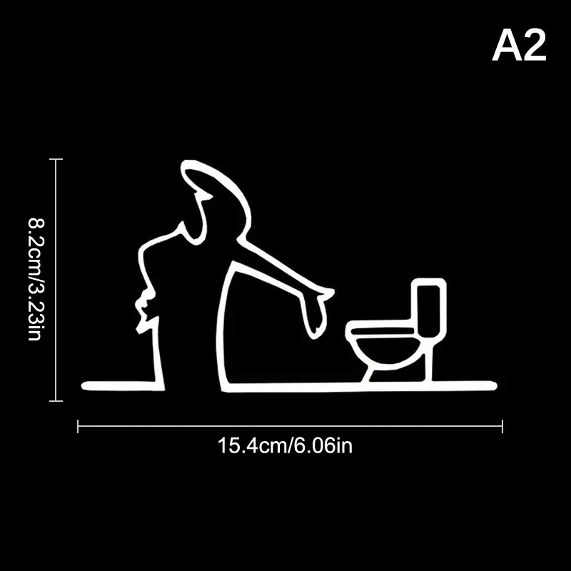 La Linea Minimalist Line Art Car Sticker & Wall Decal