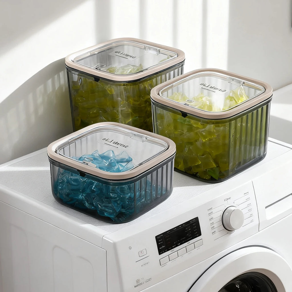 1pc acrylic transparent black elastic lid laundry gel bead bathroom jar bathroom organizer storage jar multifunctional storage Oasis Select