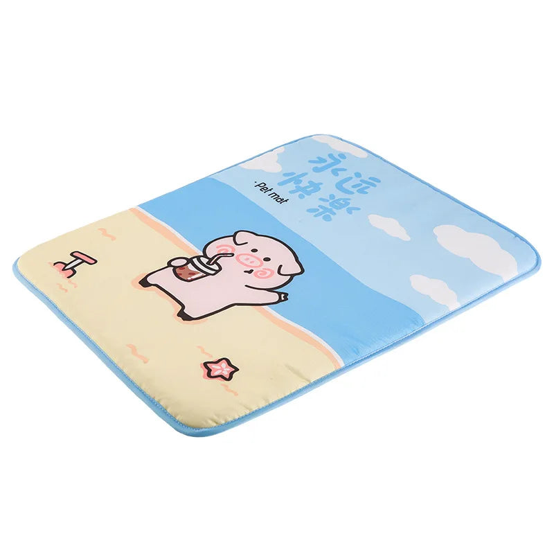 Shiba Inu Kennel Mat Pet Dog Teddy Corgi Car Seat Mat Mat Four Seasons Universal Breathable Easy To Clean Oasis Select Happy pig XL 77x57cm
