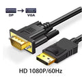 1.8M HD 1080P DP TO VGA Cable DP DisplayPort to VGA Adapter Converter HD Video Cable For TV Monitor Laptop Computer Projector Oasis Select 1.8m