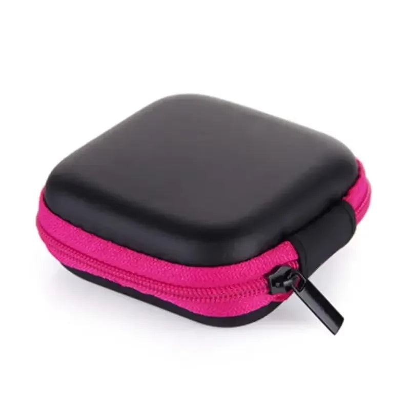 1/3Pcs Zipper Storage Bag For Wired Earphone Data Cable Mini Portable Small Square Bag For AirPods Key Money Bag Protector Case Oasis Select 1pcs rose