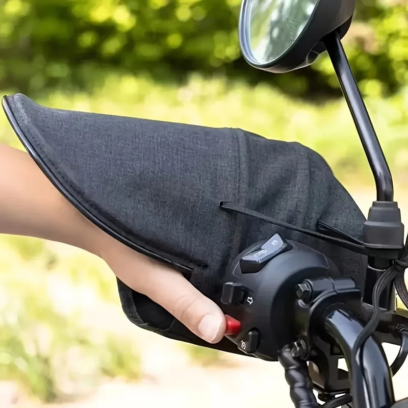 Summer Motorcycle Handlebar Sunshade Windproof Cover and Riding Gloves, Sun-protective and Breathable,Universal Handlebar Covers Oasis Select