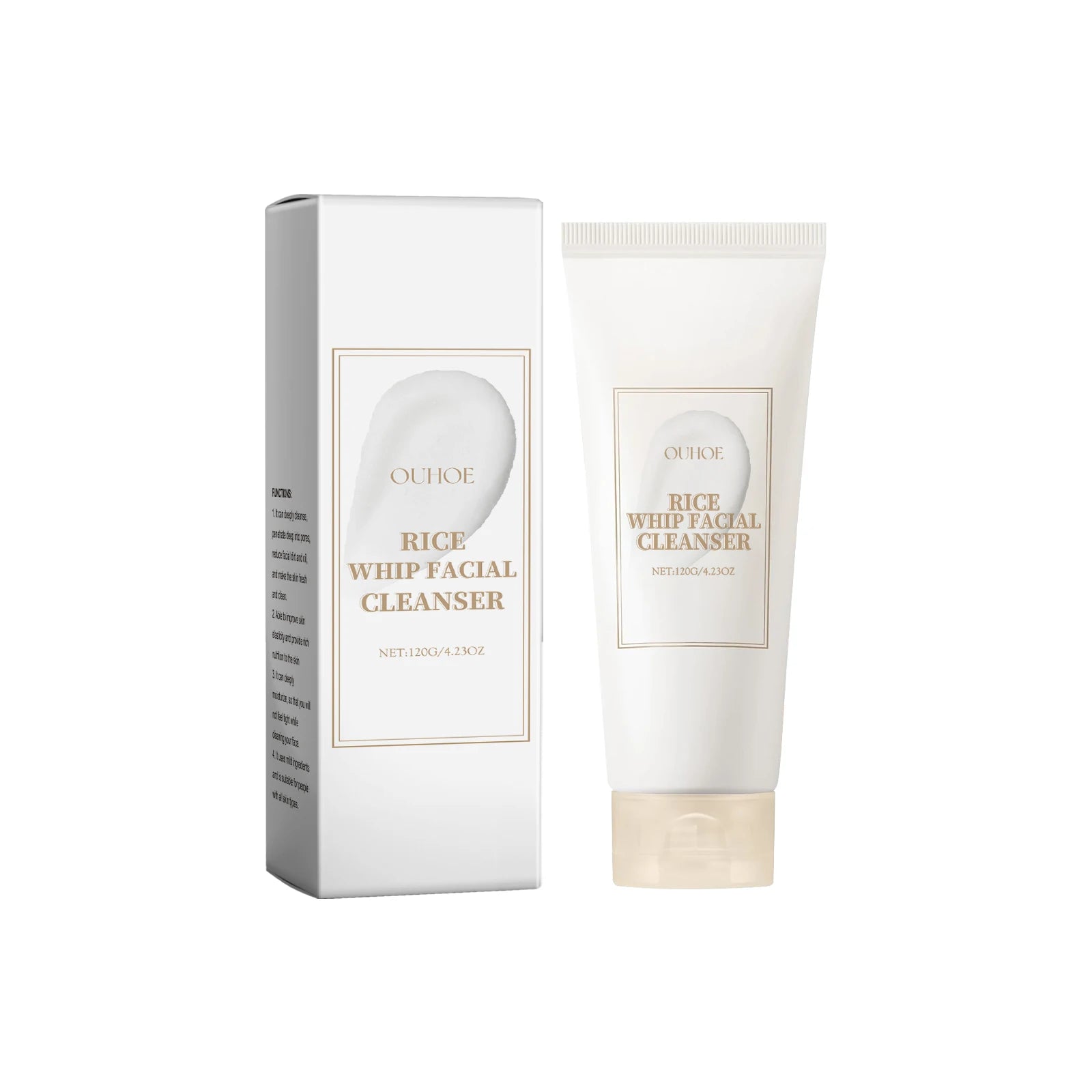 Rice Face Wash Cleanser Oil Control Purifying Cleansing Pores Moisturizing Brightening Soothing Rejuvenation Foam Glow Skin Care Oasis Select 120g boxed