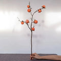8 Heads Artificial Persimmon Branch Realistic Handmade Simulation Persimmon Fruit Plastic Elegant Fake Plants Living Room Oasis Select Orange 88 cm