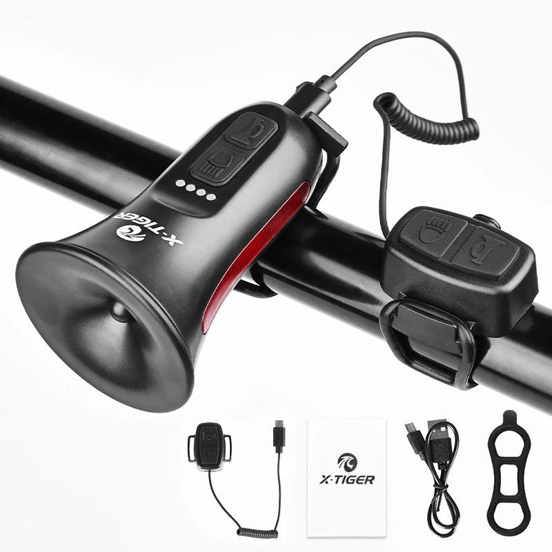 X-TIGER Bicycle Electric Bell Bike USB Charging Horn MTB Mountain Bike Warning Safety Ring Waterproof Bell Cycling Accessories Oasis Select X-LB-0502
