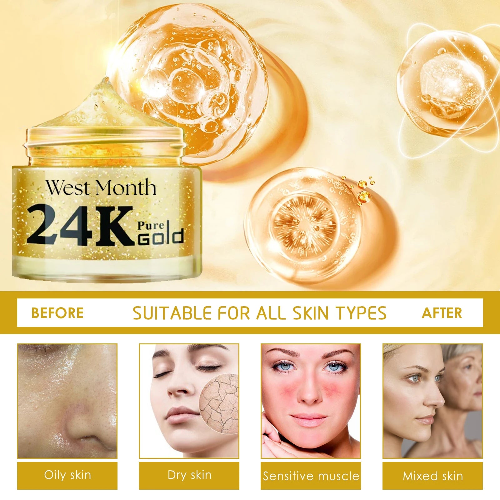 24K Gold Collagen Face Cream – Brightening & Firming