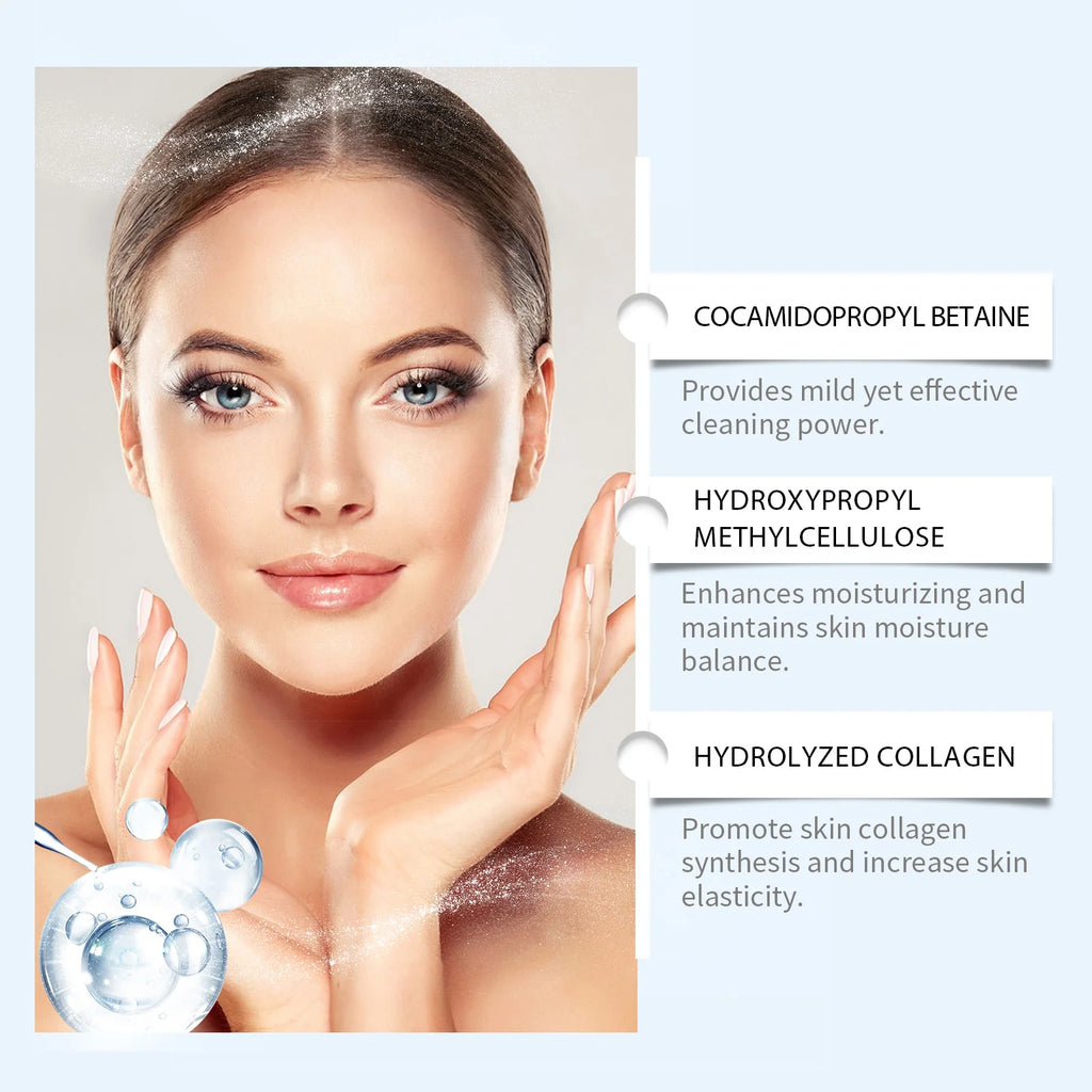 Collagen Facial Cleanser Mousse Deep Cleansing Skincare Controls Oil Moisturizing Firming Face Wash Foam Cleanser Skin Care Oasis Select