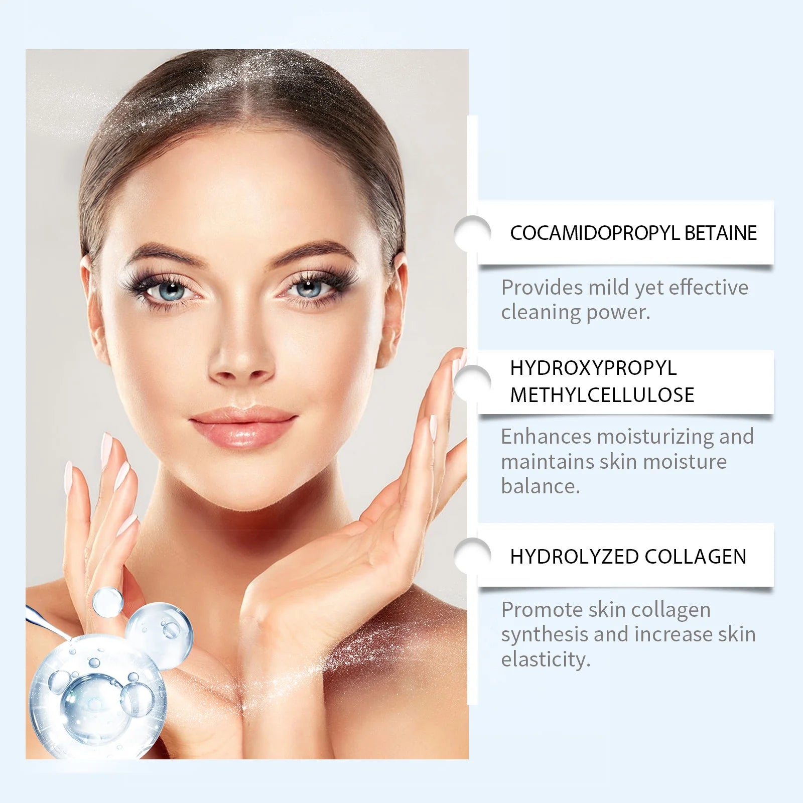 Collagen Facial Cleanser Mousse Deep Cleansing Skincare Controls Oil Moisturizing Firming Face Wash Foam Cleanser Skin Care Oasis Select
