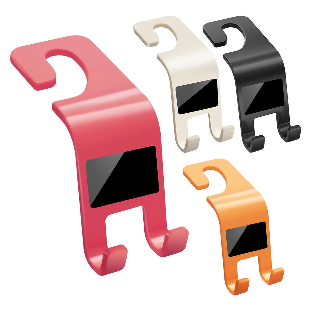 Headrest Hooks Universal Car Seat Back Hook Headrest Hanger Car Bag Pouch Clothes Hanging Hooks Fastener Clip Interior Storage Oasis Select