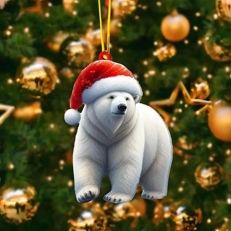 Acrylic Christmas Tree Hanging Ornament | 2D Flat Xmas Pendant