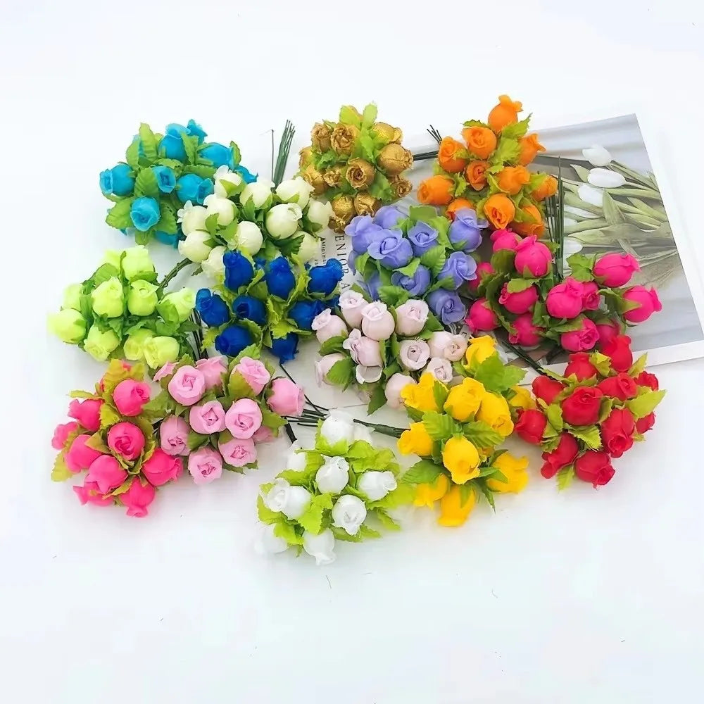 12-Head Silk Rose Artificial Bouquet | DIY Floral Decor
