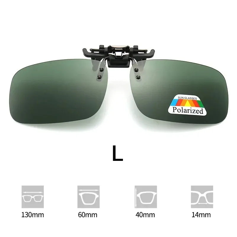 Polarized Sunglasses Clips Glasses Clip Driving Night Vision Eyeglasses UV400 Outdoor Shades High Definition Sun Glasses Clips Oasis Select L Green-1pc