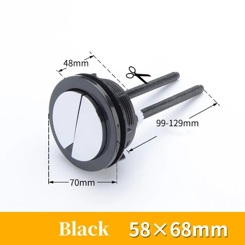 Universal Dual Flush Toilet Water Tank Button Round Shape Toilet Push Dual Flush Buttons Bathroom Push Switch 58/48/38mm Oasis Select Dual Button 58x68mm
