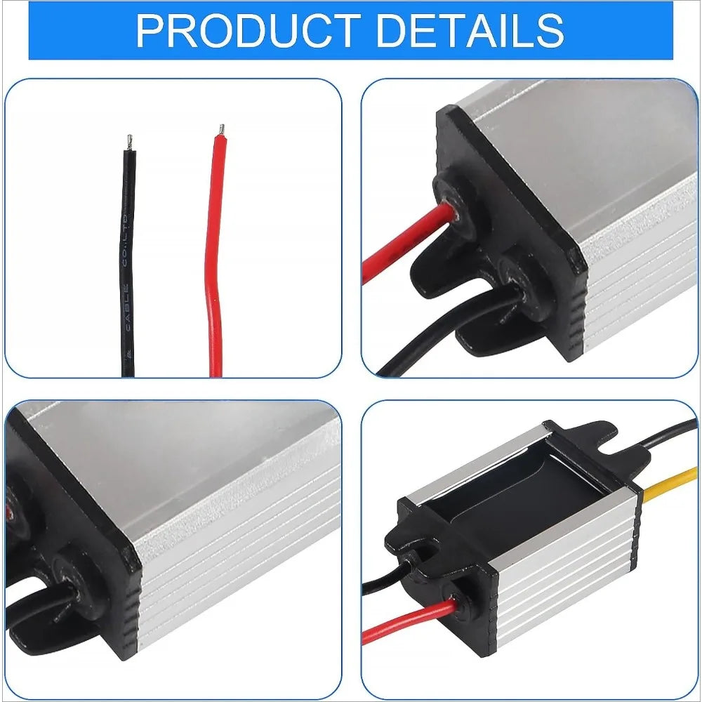 DC 12V To 6V 3A 18W Converter Waterproof High Efficiency Step Down Module Power Supply Adapter For Auto Car Truck Vehicle Boat Oasis Select