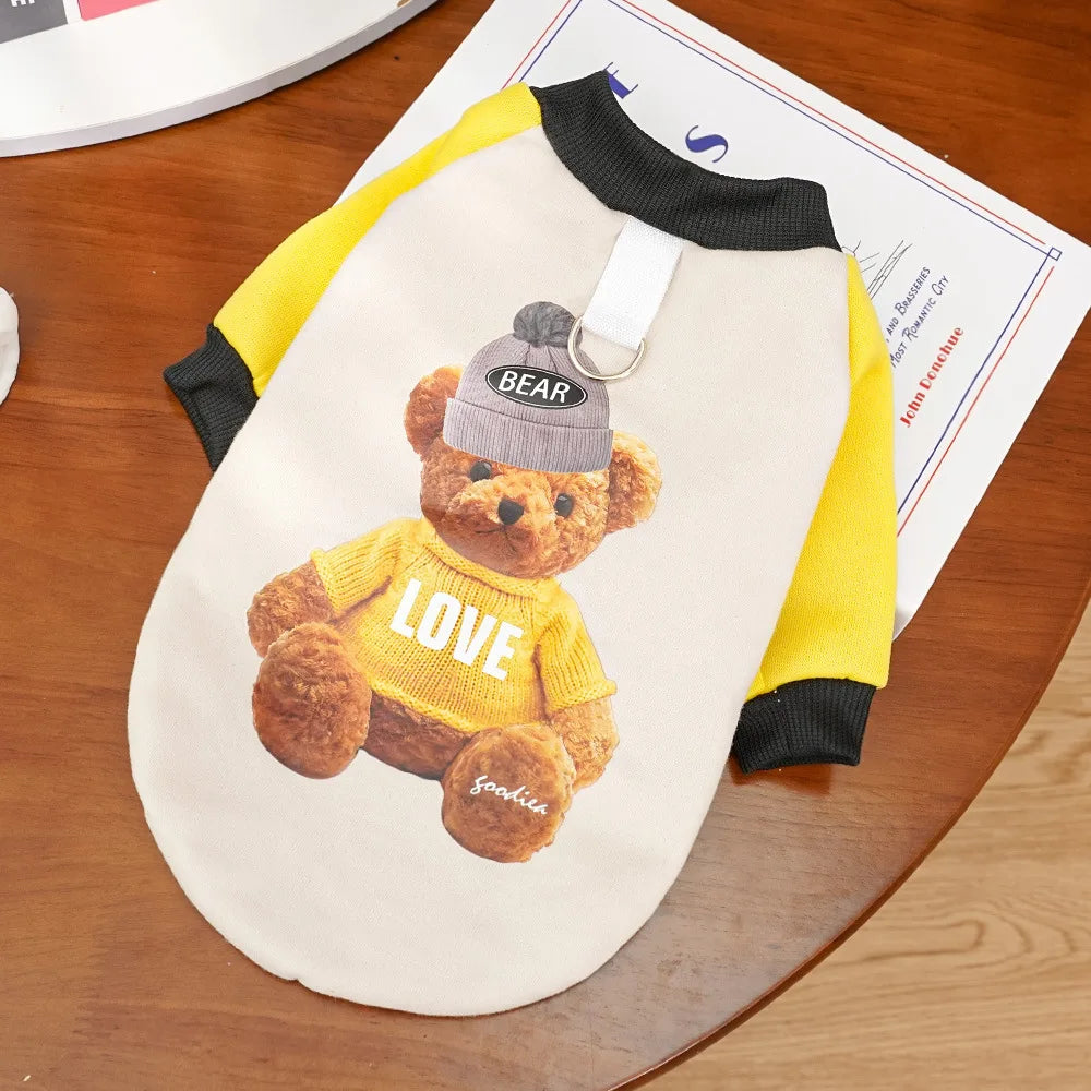 Dog Clothes with Fleece Sweatshirts, Cat Warm Thickened Cat Clothes, Universal Pet Clothing and Supplies Dog Clothes Oasis Select Yellow Bear 6XL