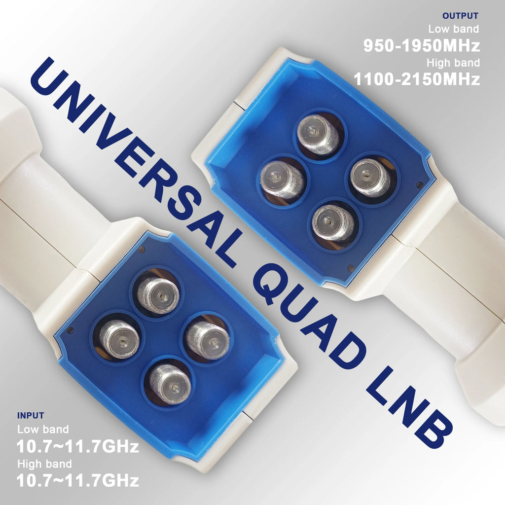 Local oscillator frequency 9750 10600 LNB satellite Ku-band feedhorn DVB-S2 S2X downconverter 1 output 2 outputs 4 outputs quatt Oasis Select