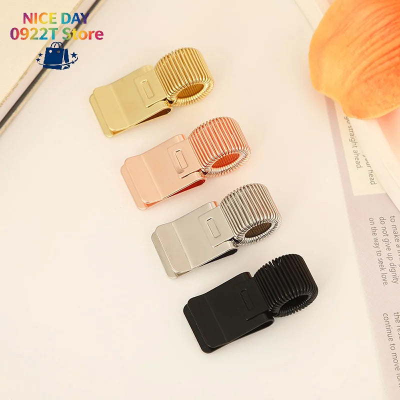 Retro Spring Metal Pen Clip Portable Notebook Pen Fixing Clamp Student Office Accessories@#X Oasis Select