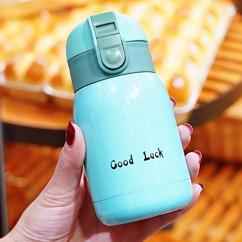 Wholesale 200ML Flip Top Thermal Mug Stainless Steel One Touch Kids Thermos Bottle Flask With Button Lid Oasis Select