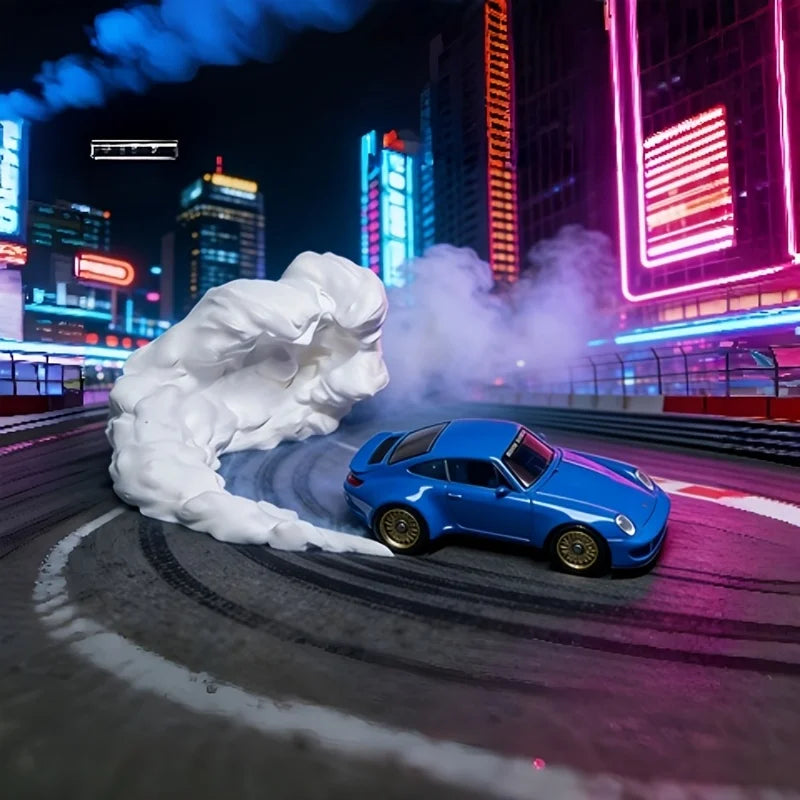 3D Printed 1:64 Miniature Drift Smoke Effect Model Ornament Racing Scene Accessory for Scale Car Models & Hobby Collectors Gifts Oasis Select