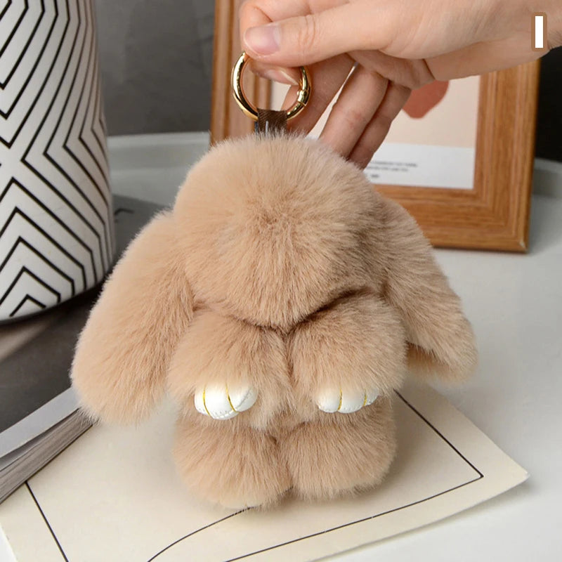 15cm Gifts Rabbit Fur Keychain Women Bag Car Key chain Pendant Decoration Jewelry Bags Hangings Accessories Oasis Select MR-08