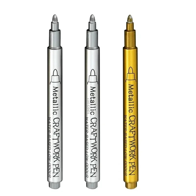 Metallic waterproof permanent marker pens for DIY epoxy resin mold gold silver color drawing supplies craft marker pen Oasis Select Hard nib mix 3Pcs A