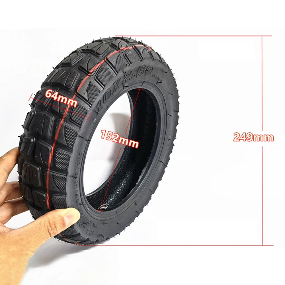 10 Inch Electric Scooter 10x2.50 Tubeless Tire Skateboard Off-Road Tyre Vacuum Tire Rubber Excellent Replacement Applications Oasis Select A