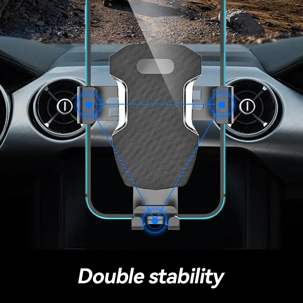 Universal Car Phone Mount – Round Air Vent, One-Hand Gravity Lock