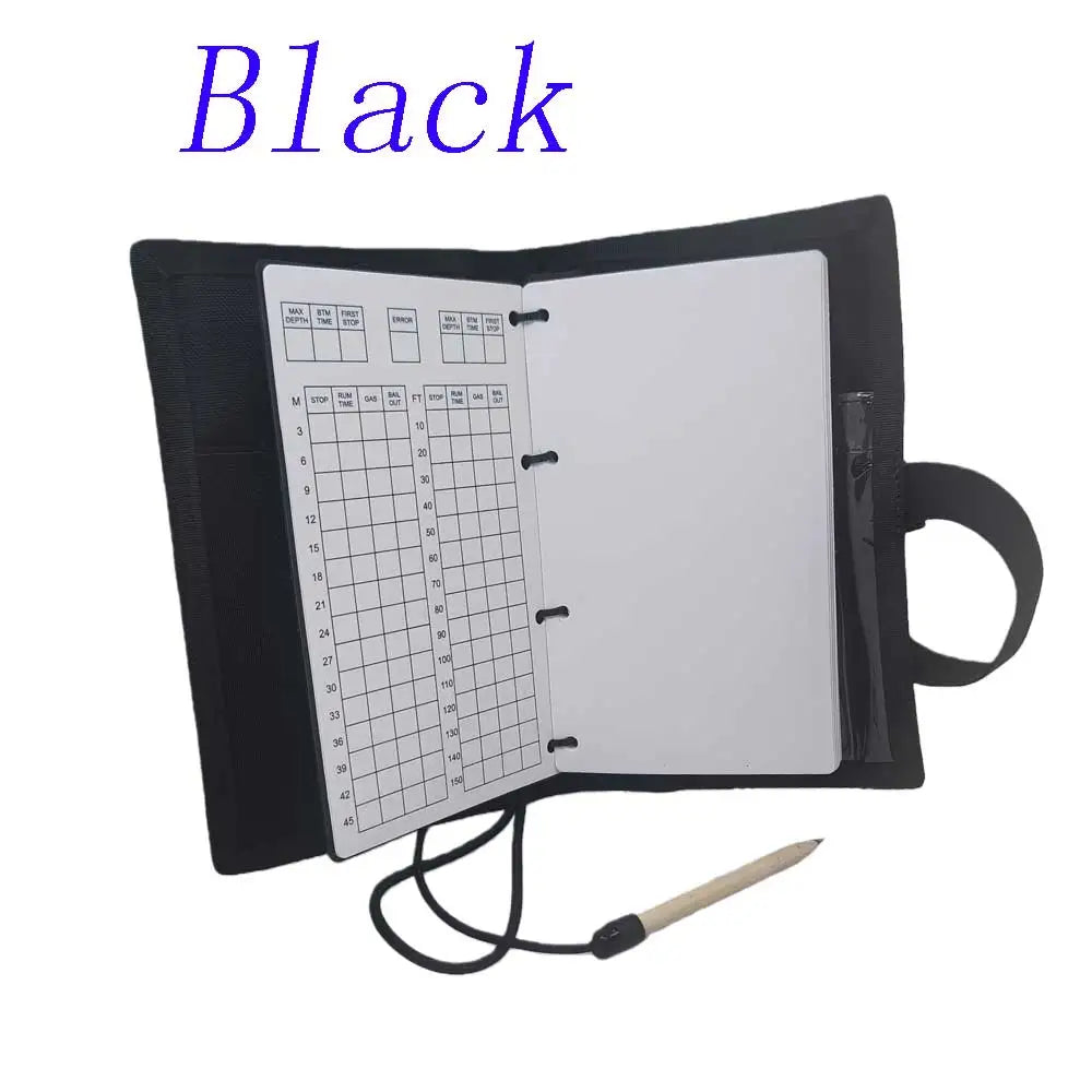 50-Page Technical Diving Erasable Notebook Waterproof Notepad for BCD Sidemount Underwater Diving Logbook Writing Slate Record Oasis Select Black