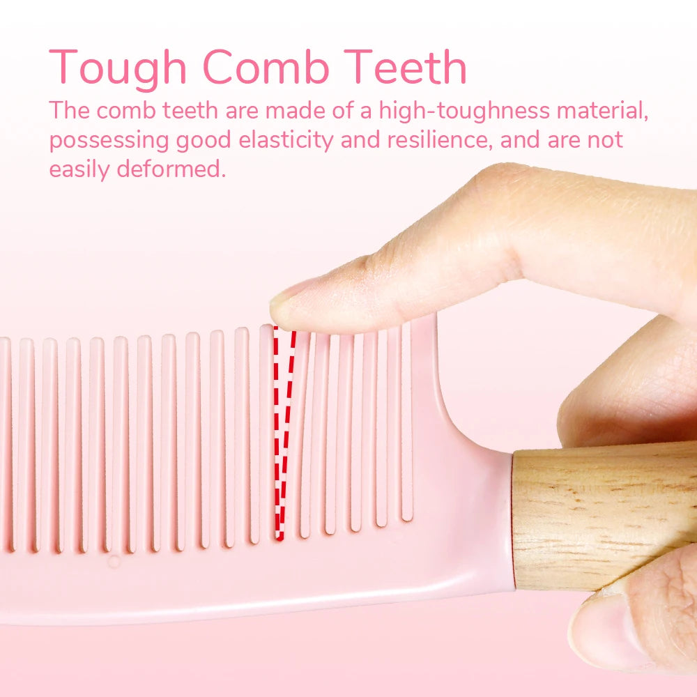 Wide-Tooth Detangling Comb with Oak Handle | All Hair Types Hair Detangling Comb Oasis Select