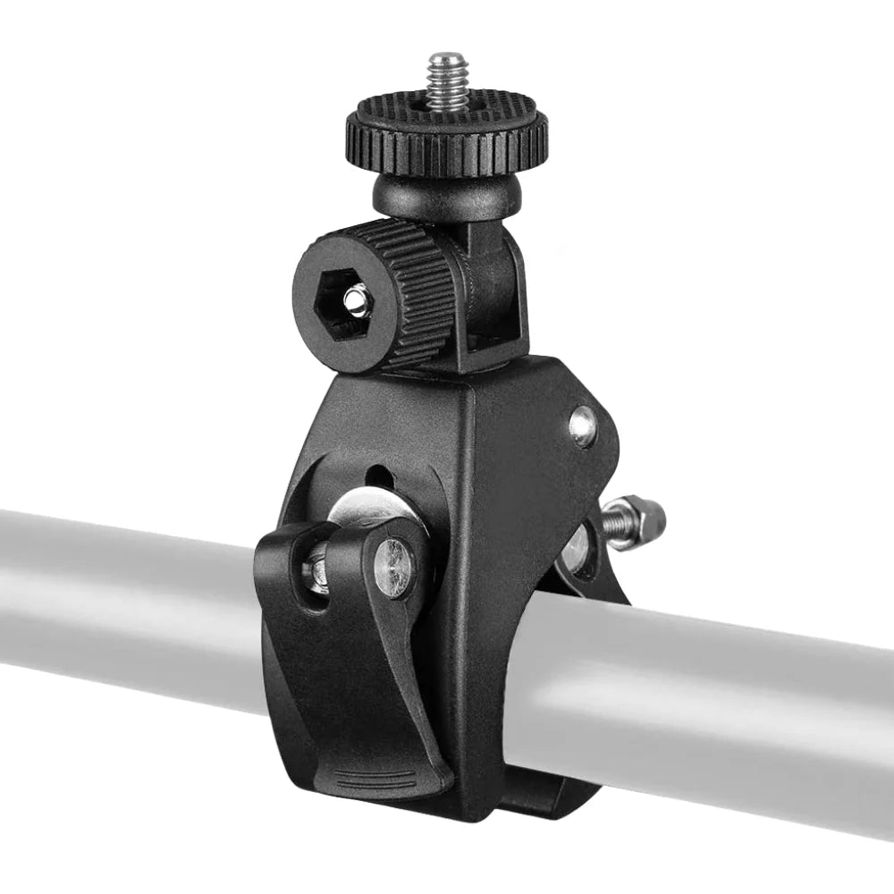 360° Bike Handlebar Camera Mount – Universal 1/4" Tripod Clamp