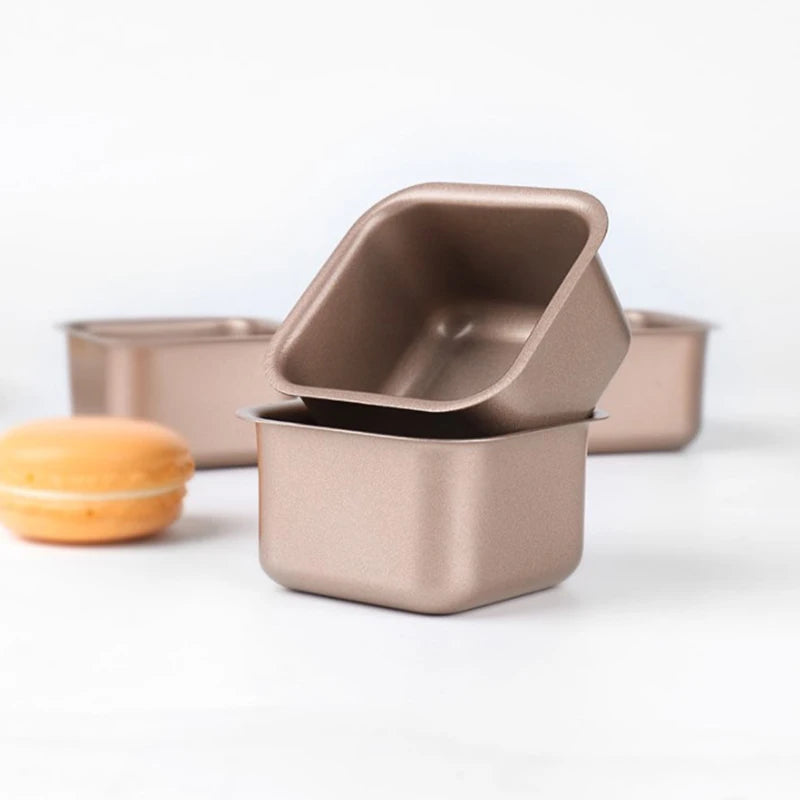 1Pcs Small Square Toast Bread Baking Pans Non-Stick Carbon Steel Loaf Cheese Cake Brownie Mold Baking Tray Oasis Select