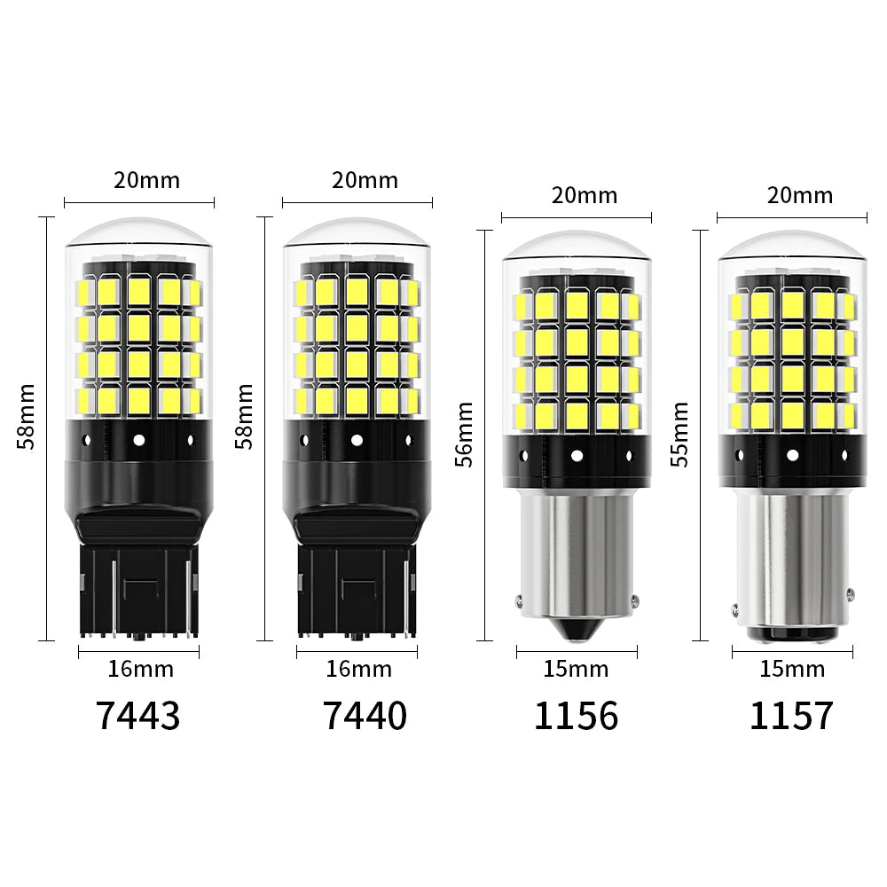 ASLENT 2-Pack 54-SMD LED Bulbs | Turn Signal Brake Reverse 12V Automotive LED Bulb Oasis Select